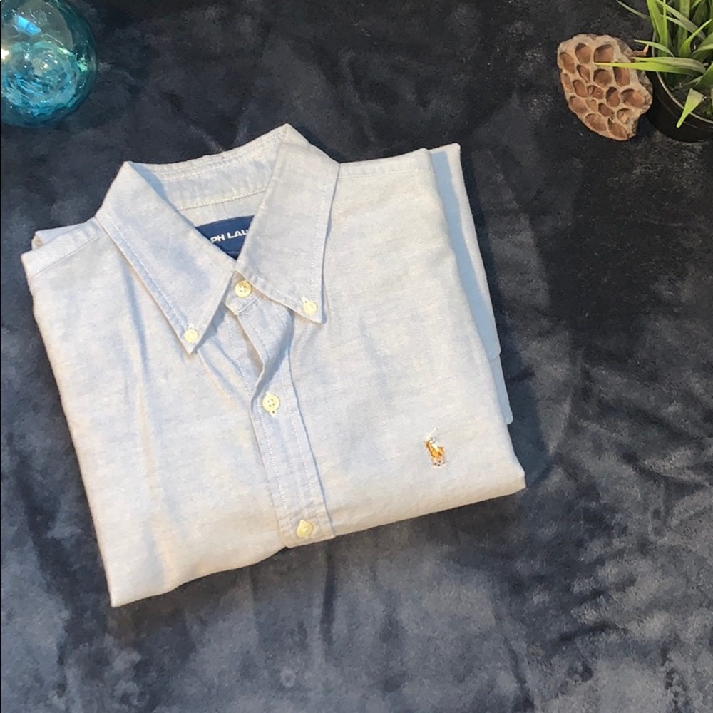 Ralph Lauren Blue Botton Down Shirt, Size 8